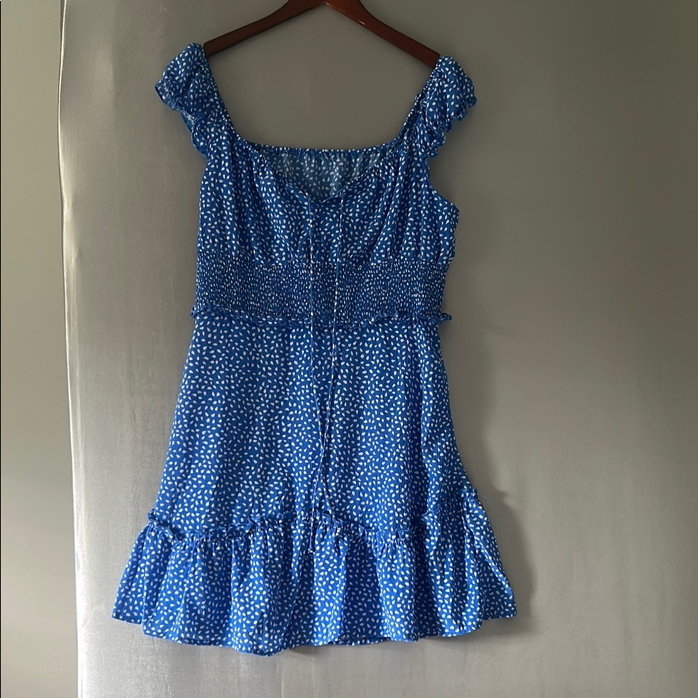 Blue Polka Dot Summer Dress